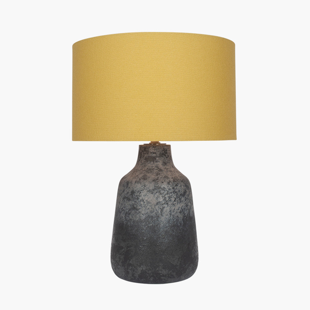 Vulcan Textured Volcanic Effect Grey Stoneware Table Lamp - Base Only